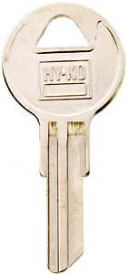 Hy-Ko 11010SL1 Key Blank, Brass, Nickel, For: Slaymaker Cabinet, House Locks and Padlocks, Pack of 10