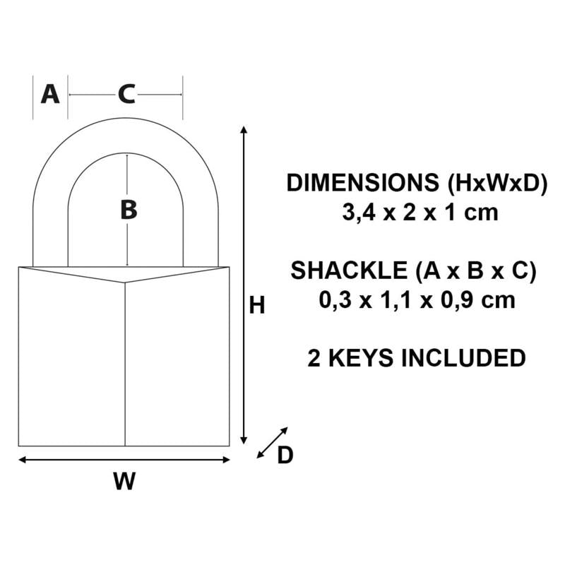 Master Lock 3/4 in. H X 7/16 in. W X 3/4 in. L Brass Pin Cylinder Exterior Padlock
