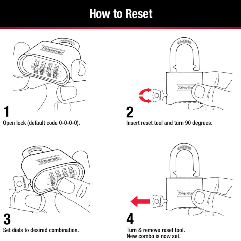 Master Lock 2-9/10 in. H X 1 in. W X 2 in. L Steel Double Locking Combination Padlock