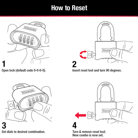 Master Lock 2-9/10 in. H X 1 in. W X 2 in. L Steel Double Locking Combination Padlock