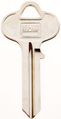 Hy-Ko 11010RU1 Key Blank, Brass, Nickel, For: Russwin and Corbin Cabinet, House Locks and Padlocks, RU1 Key Number, Pack of 10