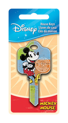 HILLMAN Disney Mickey Mouse 1928 House Key Blank 68 Single For Schlage Locks Multicolored, Pack of 5