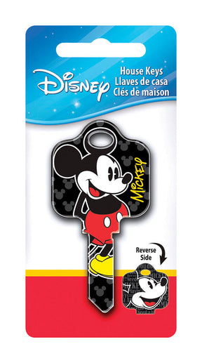 HILLMAN Disney Mickey Mouse - Signature House Key Blank 68 Single For Schlage Locks Multicolored, Pack of 5