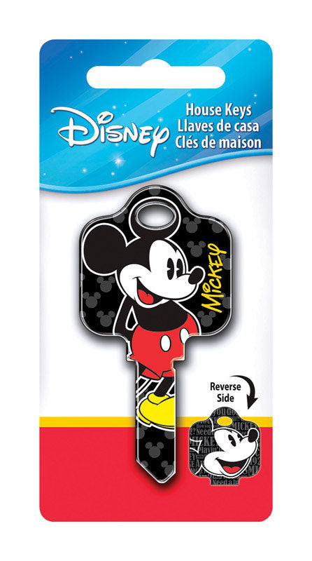 HILLMAN Disney Mickey Mouse - Signature House Key Blank 68 Single For Schlage Locks Multicolored, Pack of 5
