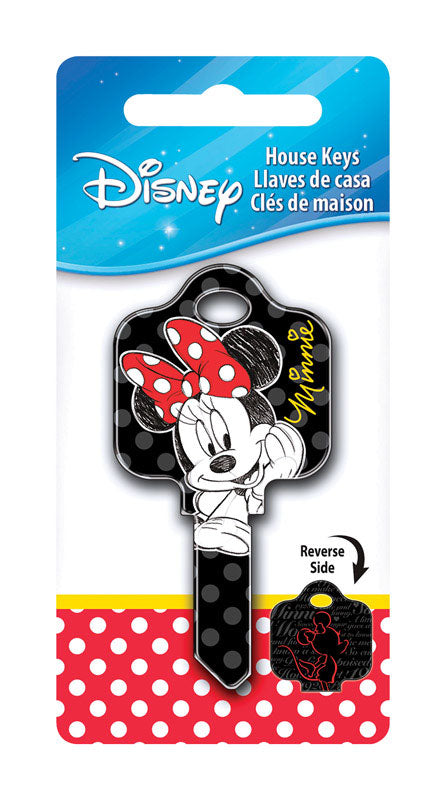 HILLMAN Disney Minnie Mouse - Signature House Key Blank 68 Single For Schlage Locks Multicolored, Pack of 5