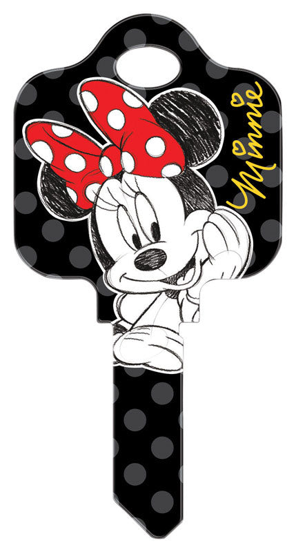 HILLMAN Disney Minnie Mouse - Signature House Key Blank 68 Single For Schlage Locks Multicolored, Pack of 5