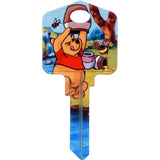 HILLMAN Disney Winnie The Pooh House Key Blank 66/97 Single For Kwikset and Titan Locks Multicolored, Pack of 5