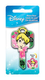 HILLMAN Disney Tinkerbell Fairy with Roses House Key Blank 68 Single For Schlage Locks Multicolored, Pack of 5