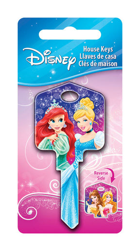 HILLMAN Disney Princesses House Key Blank 66/97 Single For Kwikset and Titan Locks Multicolored, Pack of 5