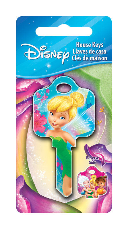HILLMAN Disney Tinkerbell Fairy and Friends House Key Blank 68 Single For Schlage Locks Blue, Pack of 5