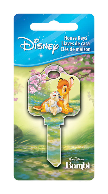 HILLMAN Disney Bambi and Thumper House Key Blank 68 Single For Schlage Locks Multicolored, Pack of 5