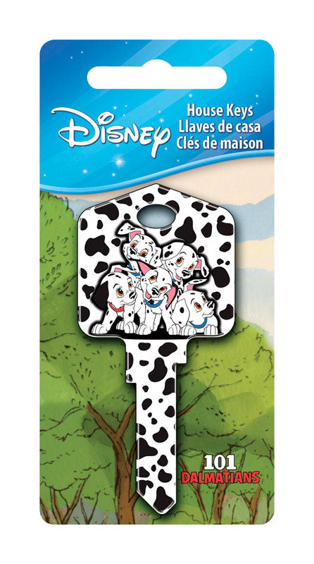 HILLMAN Disney 101 Dalmatians House Key Blank 66/97 Single For Kwikset and Titan Locks Black/White, Pack of 5