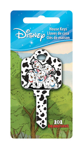HILLMAN Disney 101 Dalmatians House Key Blank 68 Single For Schlage Locks Black/White, Pack of 5