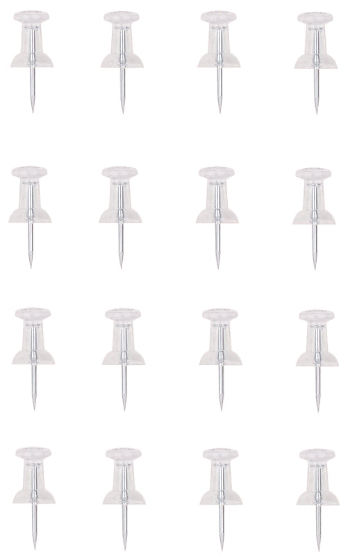 ProSource PH-122262-PS Push Pin, 23 mm L, Plastic, Clear, Round Head