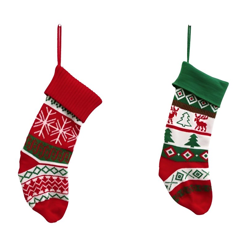 Santas Forest 49004 Christmas Stocking Knitted, Pack of 24