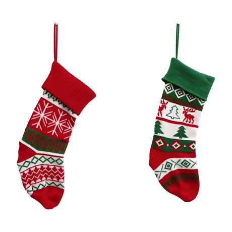 Santas Forest 49004 Christmas Stocking Knitted, Pack of 24