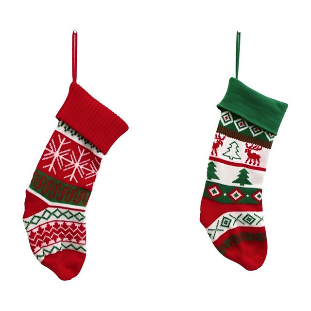 Santas Forest 49004 Christmas Stocking Knitted, Pack of 24