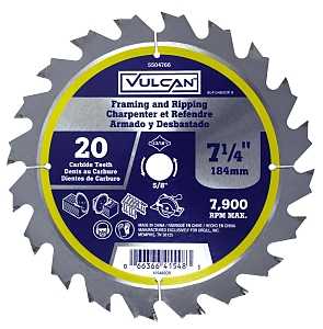 Vulcan 415480OR Circular Saw Blade, 7-1/4 in Dia, 5/8 and 13/16 Diamond in Arbor, Pack of 10