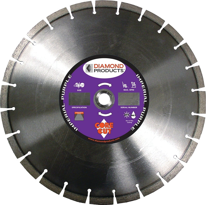 Diamond Products 78976 Circular Saw Blade, 14 in Dia, Diamond Cutting Edge, Applicable Materials: Harder Material