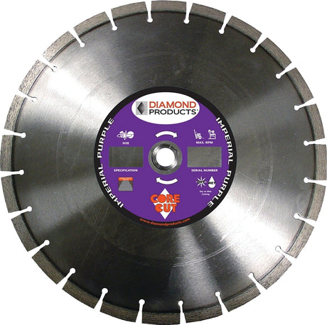 Diamond Products 78976 Circular Saw Blade, 14 in Dia, Diamond Cutting Edge, Applicable Materials: Harder Material