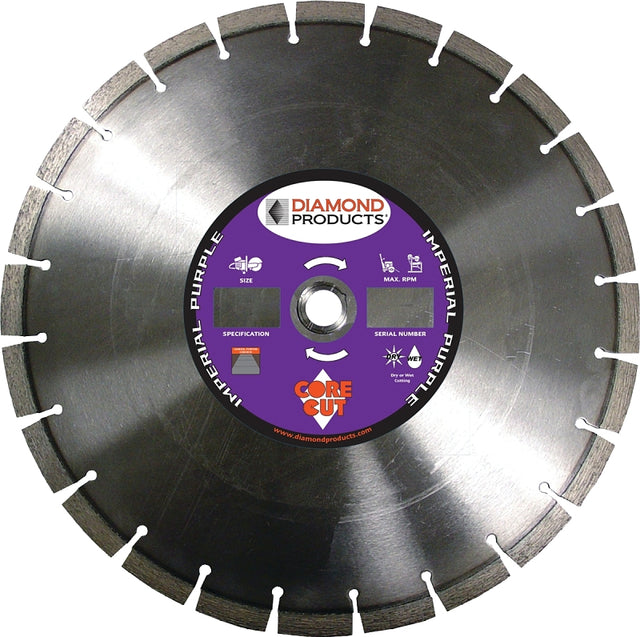 Diamond Products 78976 Circular Saw Blade, 14 in Dia, Diamond Cutting Edge, Applicable Materials: Harder Material