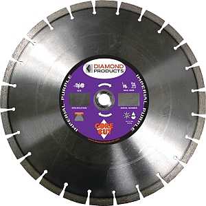Diamond Products 78976 Circular Saw Blade, Diamond Cutting Edge, 14 in Dia, Universal Arbor