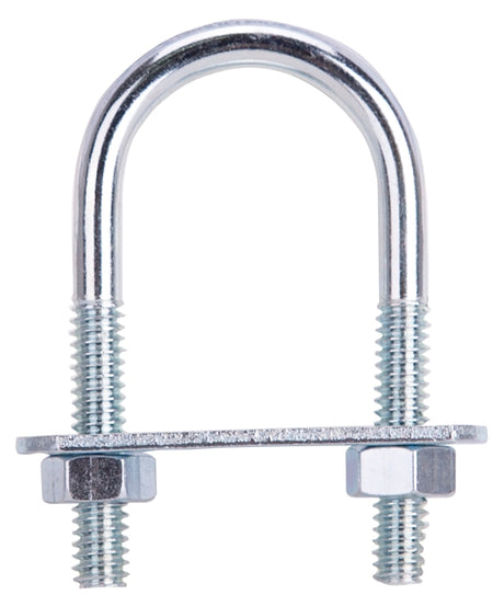 ProSource LR342 U-Bolt, 1/4 in Thread, 1-1/4 in L Thread, Steel, Zinc, Pack of 10