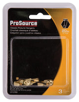 ProSource PH-122268-PS Picture Hanger, 20 lb, Steel, Polished Brass, Brass, Nail-In Mounting
