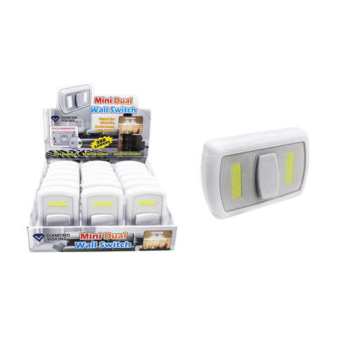 Diamond Visions Manual Battery Powered Mini COB LED Night Light w/Switch, Pack of 12