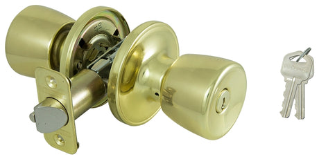 ProSource TS700BRA4B Entry Knob, Polished Brass, K3, KW1 Keyway, 3 Grade, Pack of 3