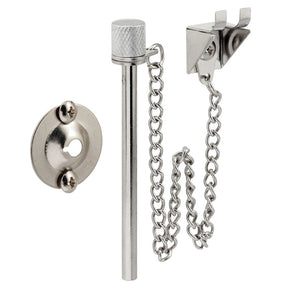 Prime-Line U 9858 Patio Door Lock, Steel, Chrome, 1-3/8 to 1-3/4 in Thick Door