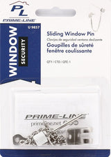 Defender Security U 9857 Window Pin Lock, 1-5/16 in L, Steel, Chrome