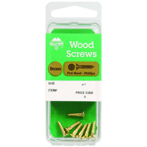 HILLMAN No. 6 X 1/2 in. L Phillips Coarse Wood Screws 10 pk, Pack of 10