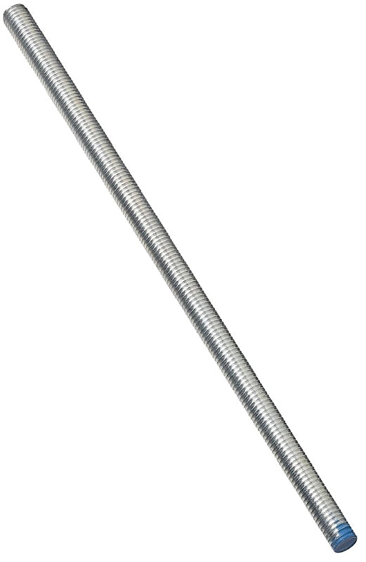 National Hardware N179-457 Threaded Rod, 1/2-13 Thread, 24 in L, A Grade, Steel, Zinc, UNC Thread