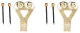 ProSource PH-122272-PS Picture Hanger, 50 lb, Steel, Polished Brass, Brass, Nail-In Mounting