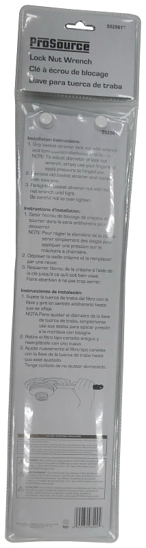 ProSource T149-3L Locknut Wrench, 11-5/8 in L, Steel, Chrome