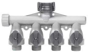 Gilmour 800414-1001 Shut-Off Valve, 3/4 in, GHT, 4 -Port/Way, 60 psi Pressure, Polymer Body