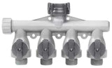 Gilmour 800414-1001 Shut-Off Valve, 3/4 in, GHT, 4 -Port/Way, 60 psi Pressure, Polymer Body