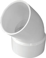 Canplas 414196BC Street Pipe Elbow, 6 in, Spigot x Hub, 45 deg Angle, PVC, White