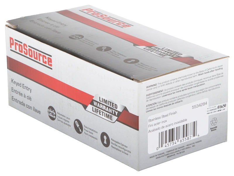 ProSource TS600BRA4B Entry Knob, Stainless Steel, K3, KW1 Keyway, 3 Grade, Pack of 3