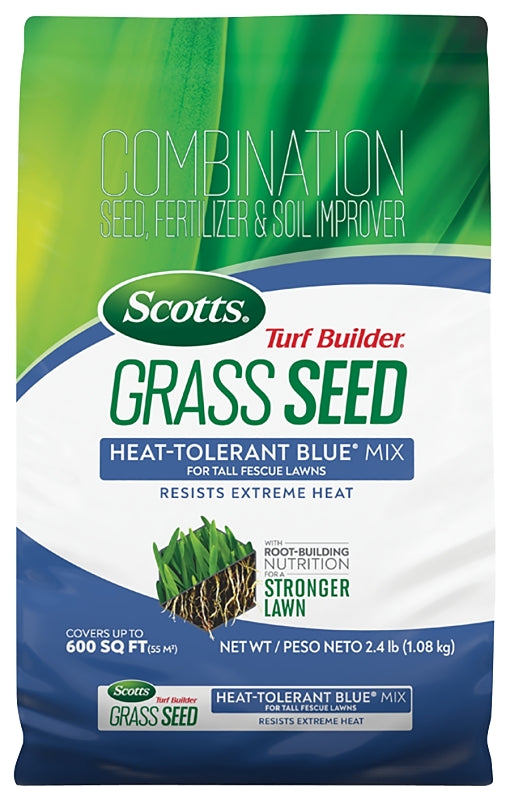 Scotts Turf Builder 18022 4-0-0 Grass Seed, Heat-Tolerant Blue Mix, 2.4 lb Bag