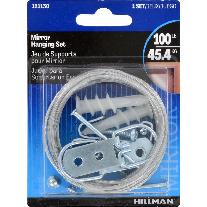 HILLMAN AnchorWire Silver Extra Heavy Mirror Holder Kit 100 lb 17 pk, Pack of 5