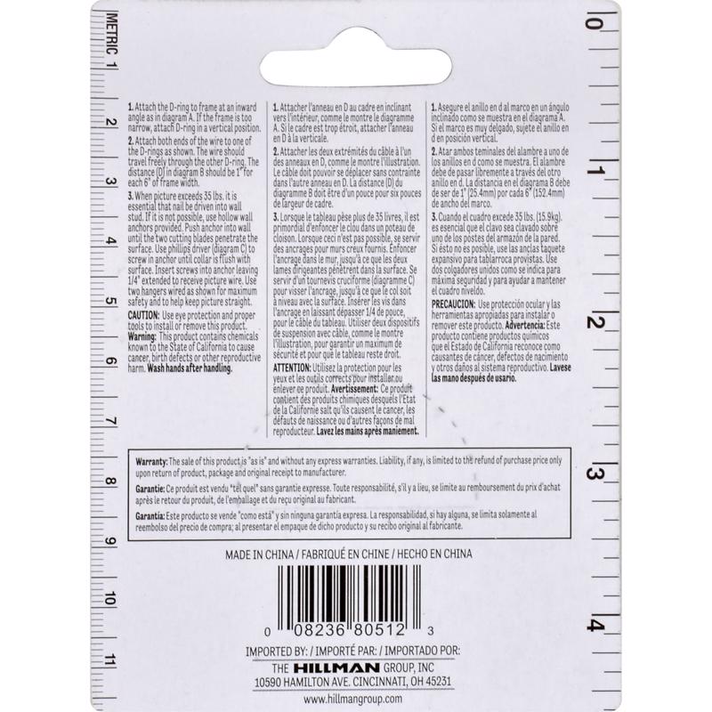 HILLMAN AnchorWire Silver Extra Heavy Mirror Holder Kit 100 lb 17 pk, Pack of 5