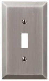 Amerelle Century Series 163TAN Wallplate, 1-Toggle, 4-15/16 in L, 2-7/8 in W, 1-Gang, Steel, Antique Nickel, Pack of 4