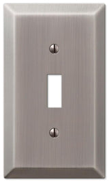 Amerelle Century Series 163TAN Wallplate, 1-Toggle, 4-15/16 in L, 2-7/8 in W, 1-Gang, Steel, Antique Nickel, Pack of 4