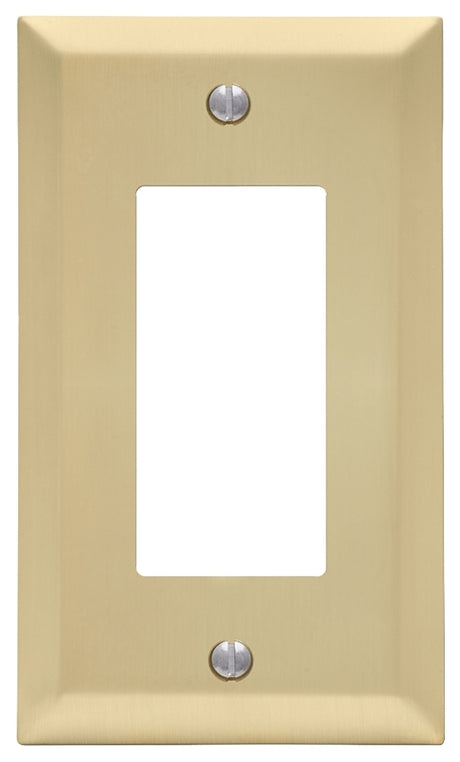Amerelle Century 163RSB Wallplate, 4-15/16 in L, 2-7/8 in W, 1 -Gang, Steel, Gold, Satin Brass, Pack of 4