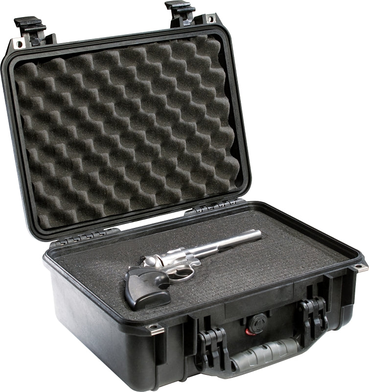 Pelican 1400WF Protector Case with Polyurethane Foam, 13.37 in L, 11.62 in W, 6 in H, Polypropylene, Black