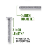 HILLMAN 1/4 in. X 5 in. L Hot Dipped Galvanized Steel Carriage Bolt 100 pk