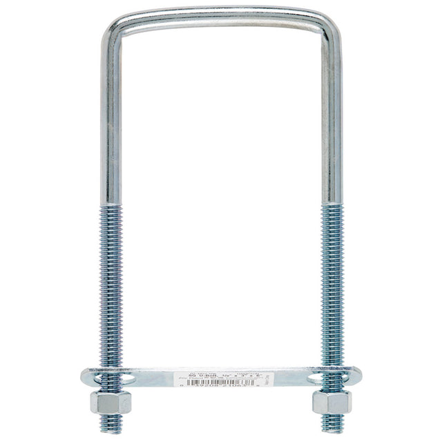 Hampton 3/8 in. X 3 in. W X 6 in. L Coarse Zinc-Plated Steel Square U-Bolt, Pack of 10
