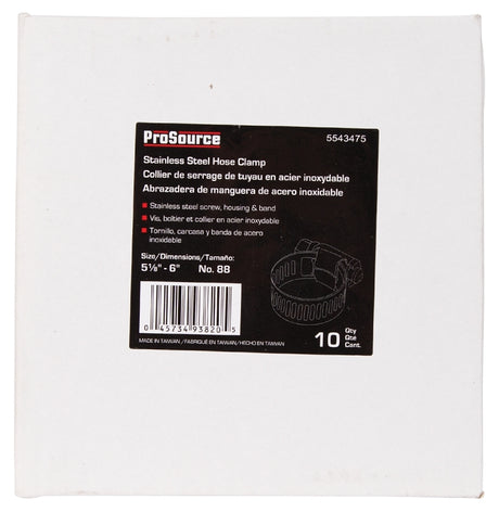 ProSource HCRSS88 Interlocked Hose Clamp, Stainless Steel, Stainless Steel, Pack of 10